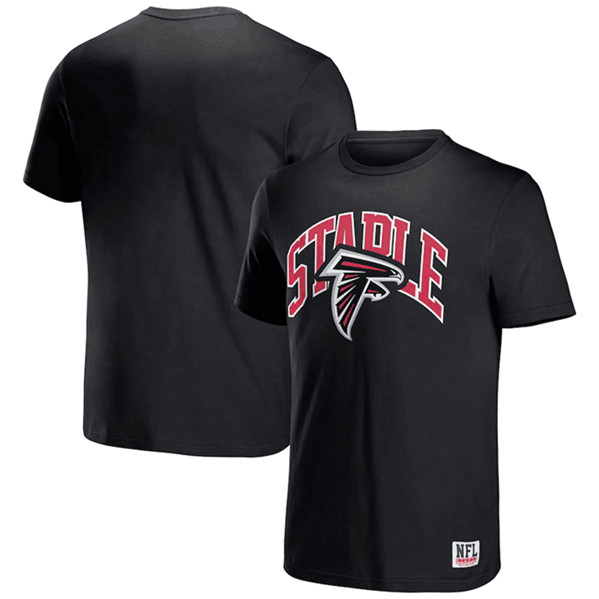 Men's Atlanta Falcons x Staple Black Logo Lockup T-Shirt